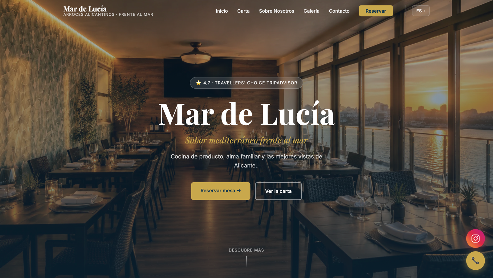 Web profesional de Mar de Lucía con reservas integradas